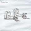 6.9×5mm Radiant Cut Lab Grown Diamond 4 Prongs 18K Gold Diamond Stud Earrings