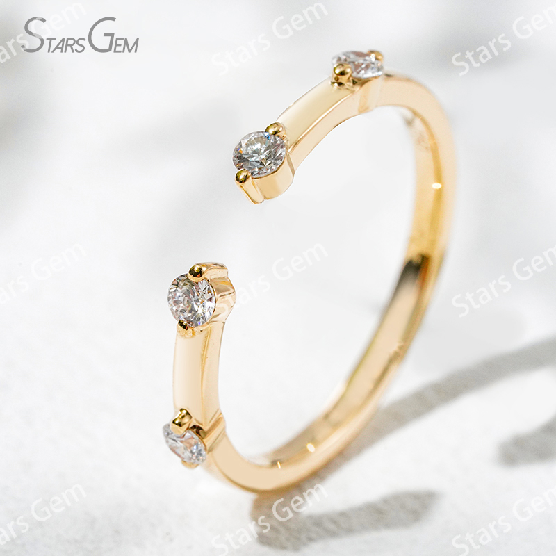 2.3mm Round Brilliant Cut Lab Grown Diamond 18K Gold Diamond Ring
