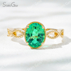 7×9mm Oval Cut Lab Gemstones With Winding Band 18K Gold Solitaire Engagement Ring