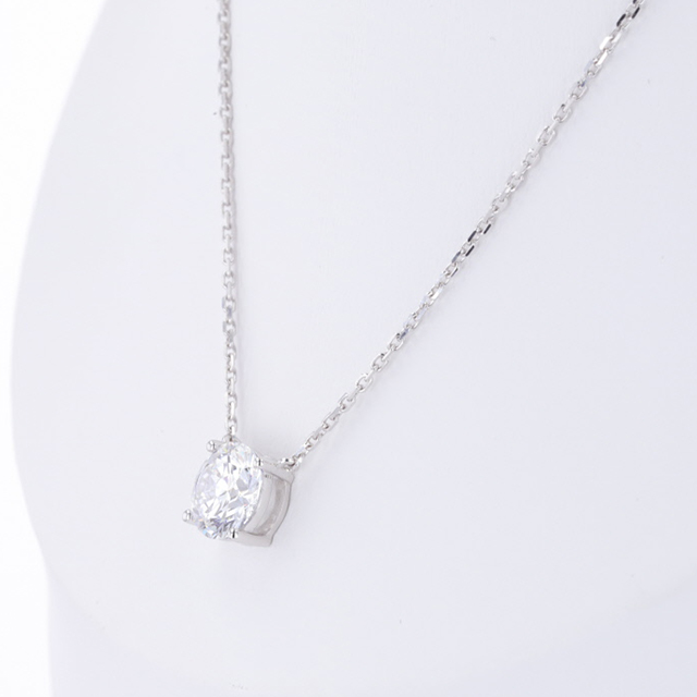IGI Diamond Jewelry Round Brilliant Cut Lab Grown Diamonds Pendant 14K Gold Necklace