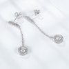 S925 Sterling Silver Round Brilliant Cut Moissanite Drop Dangle Diamond Earrings