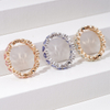 14K Gold Heart Cut Lab Grown Gemstones Bezel Set Diamond Eternity Rings