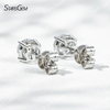Starsgem Different Sizes Round Brilliant Cut Lab Grown Diamond 10K Gold Diamond Stud Earrings