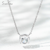 Starsgem Different Sizes Round Brilliant Cut Lab Grown Diamond 4 Prongs 10K Gold Diamond Pendant Necklace