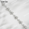 18K Solid Gold Bangles Sakura Flower Shape Lab Grown Diamond Bracelets