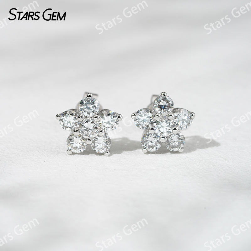 Starsgem 3.2mm Round Brilliant Cut Lab Grown Diamond 18K Gold Diamond Stud Earrings