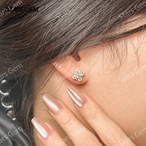 Starsgem 3.6mm Round Brilliant Cut Lab Grown Diamond 18K Yellow Gold Diamond Stud Earrings