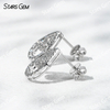 Starsgem 1.2mm Round Brilliant Cut Lab Grown Diamond 18K White Gold Diamond Stud Earrings