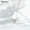 18K White Gold Necklace Round Brilliant Cut DEF VS Lab Grown Diamond Heart Shape Pendant