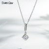 0.35ct 4.5mm DEF VS Round Brilliant Cut Lab Grown Diamond 18K White Gold Diamond Pendant Necklace