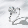 Lab Diamond Rings Starsgem Fine Jewelry 18K White Gold with 3 Carat Pear Cut Lab Grown Diamond Engagement Ring