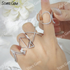 S925 Sterling Silver Round Brilliant Cut Fancy Design Moissanite Ring Eternity ring 