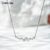 18K Solid White Gold Round Brilliant Cut DEF VS Lab Grown Diamond Pendant Necklace