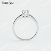 5×8mm Pear Cut Moissanite S925 Sterling Silver Solitaire Engagement Ring