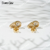 6.5×4.5mm Pear Cut Lab Grown Diamond 18K Yellow Gold Diamond Stud Earrings