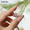 4mm Round Brilliant Cut White Black Moissanite S925 Sterling Silver Diamond Eternity Ring