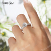 8mm Round Brilliant Cut Moissanite S925 Sterling Silver Pave 6 Prongs Channel Set Engagement Ring