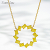 2.5×3.5mm Radiant Cut Yellow Lab Grown Diamond 18K Yellow Gold Diamond Pendant Necklace