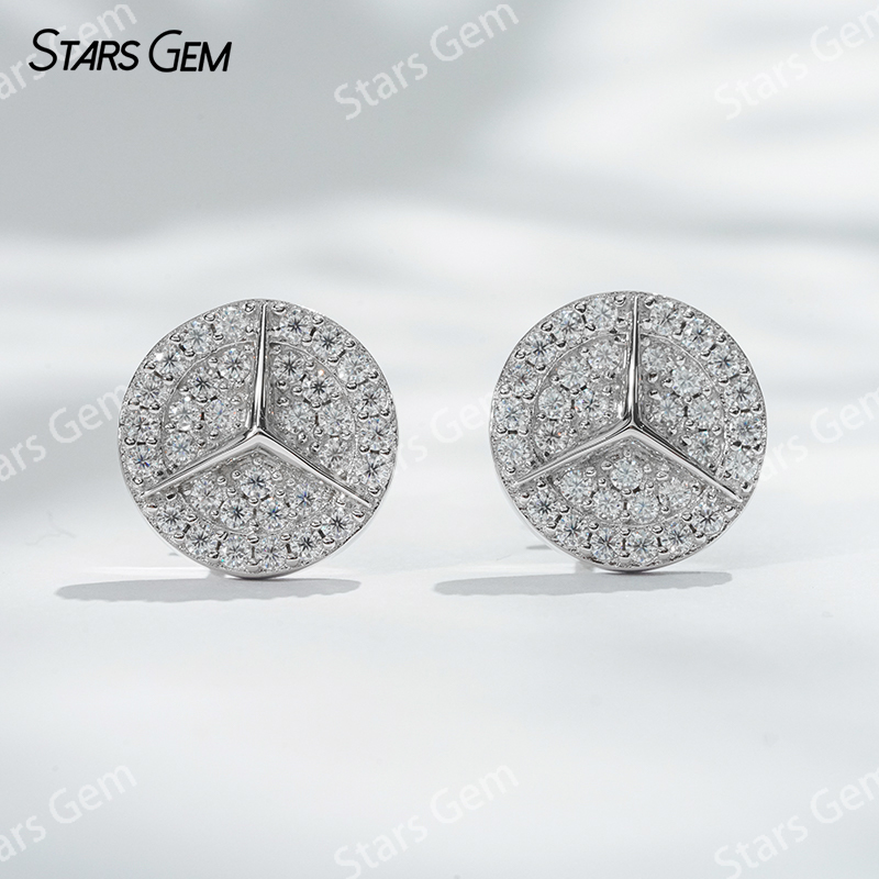1.4mm Round Brilliant Cut Moissanite S925 Sterling Silver Diamond Stud Earrings