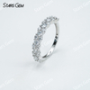 1.9mm & 2.6mm Round Brilliant Cut Moissanite S925 Sterling Silver Diamond Ring