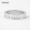3×3mm Princess Cut Moissanite S925 Sterling Silver Diamond Eternity Ring