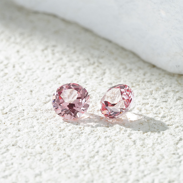 Round Brilliant Cut Pink Padparadscha Color Lab Grown Gemstones