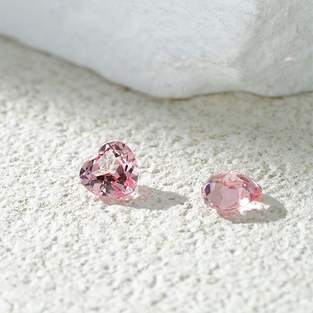 Heart Cut Pink Padparadscha Color Lab Grown Gemstones
