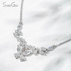 3×6mm Marquise Cut & 3×4mm Pear Cut Lab Grown Diamond Butterfly Shape 18K Gold Diamond Necklace