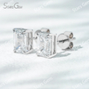 6.6×4.7mm Octagon Emerald Cut Lab Grown Diamond 4 Prongs 18K Gold Diamond Stud Earrings