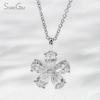 3.5×5.5mm Pear Cut Lab Grown Diamond Petals Shape Design 18K Gold Diamond Pendant Necklace