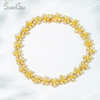 2×3mm Pear Cut Yellow Lab Grown Diamond Petals Shape Design 18K Yellow Gold Tennis Bracelet