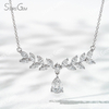 5×7mm Pear Cut Lab Grown Diamond 18K White Gold Diamond Necklace