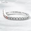 Custom Fancy Design Jewelry 1.8mm Round Brilliant Cut White Pink Lab Grown Diamond PT950 Diamond Eternity Ring