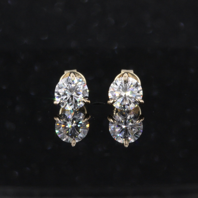 18K Yellow Gold Martini Set 1 Carat T.W Lab Grown Diamond Earring