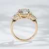 18K Yellow Gold 2.5ct Round Shape lab diamond Three Stone Diamond Engagement Ring 