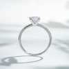 18K White Gold Pavé Set 1 carat Princess Shaped Lab Diamond Engagement Ring