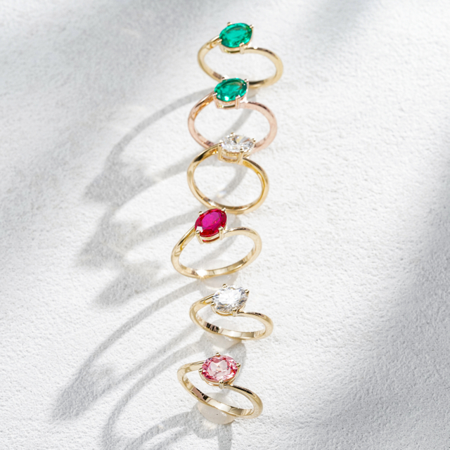 Starsgem Custom Real 9K 10K 14K 18K Solid Gold 1.0ct Oval Shape Solitaire ring Lab Grown Gemstone IGI Lab Diamond Engagement Rings