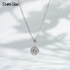 18K White Gold Necklaces 3.2mm DEF VS Round Brilliant Cut Lab Grown Diamond Pendant Necklace