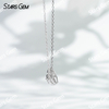 18K White Gold Necklace Round Brilliant Cut DEF VS Lab Grown Diamond Heart Shape Pendant