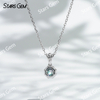 18K White Gold 3.2mm DEF VS Halo Set Round Brilliant Cut Lab Grown Diamond Pendant Necklace