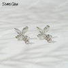 Starsgem 3×6mm Marquise Cut & 3×4mm Pear Cut Lab Grown Diamond Butterfly Shape 18K Gold Diamond Stud Earrings