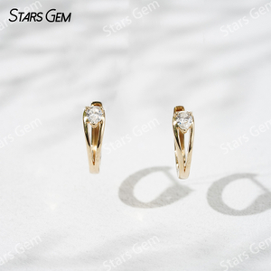 3×4mm Pear Cut Lab Grown Diamond 18K Yellow Gold Diamond Earrings