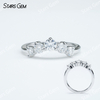 4mm Round Brilliant Cut Moissanite S925 Sterling Silver Five Stone Diamond Ring