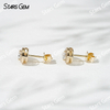 6.5×4.5mm Pear Cut Lab Grown Diamond 18K Yellow Gold Diamond Stud Earrings