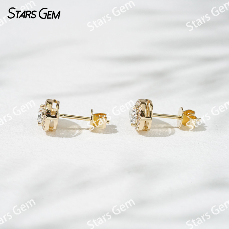6.5×4.5mm Pear Cut Lab Grown Diamond 18K Yellow Gold Diamond Stud Earrings