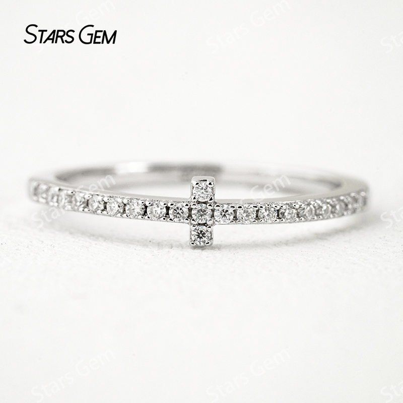 1.2mm Round Brilliant Cut Moissanite S925 Sterling Silver Diamond Eternity Ring