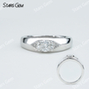 5×7mm Oval Cut Moissanite With Side Moissanite S925 Sterling Silver Engagement Ring
