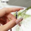 4mm Round Brilliant Cut White Black Moissanite S925 Sterling Silver Diamond Eternity Ring