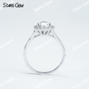 6×9mm Pear Cut Moissanite S925 Sterling Silver Halo Engagement Ring