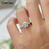 6×8mm Octagon Emerald Cut Moissanite S925 Sterling Silver Three Stone Engagement Ring